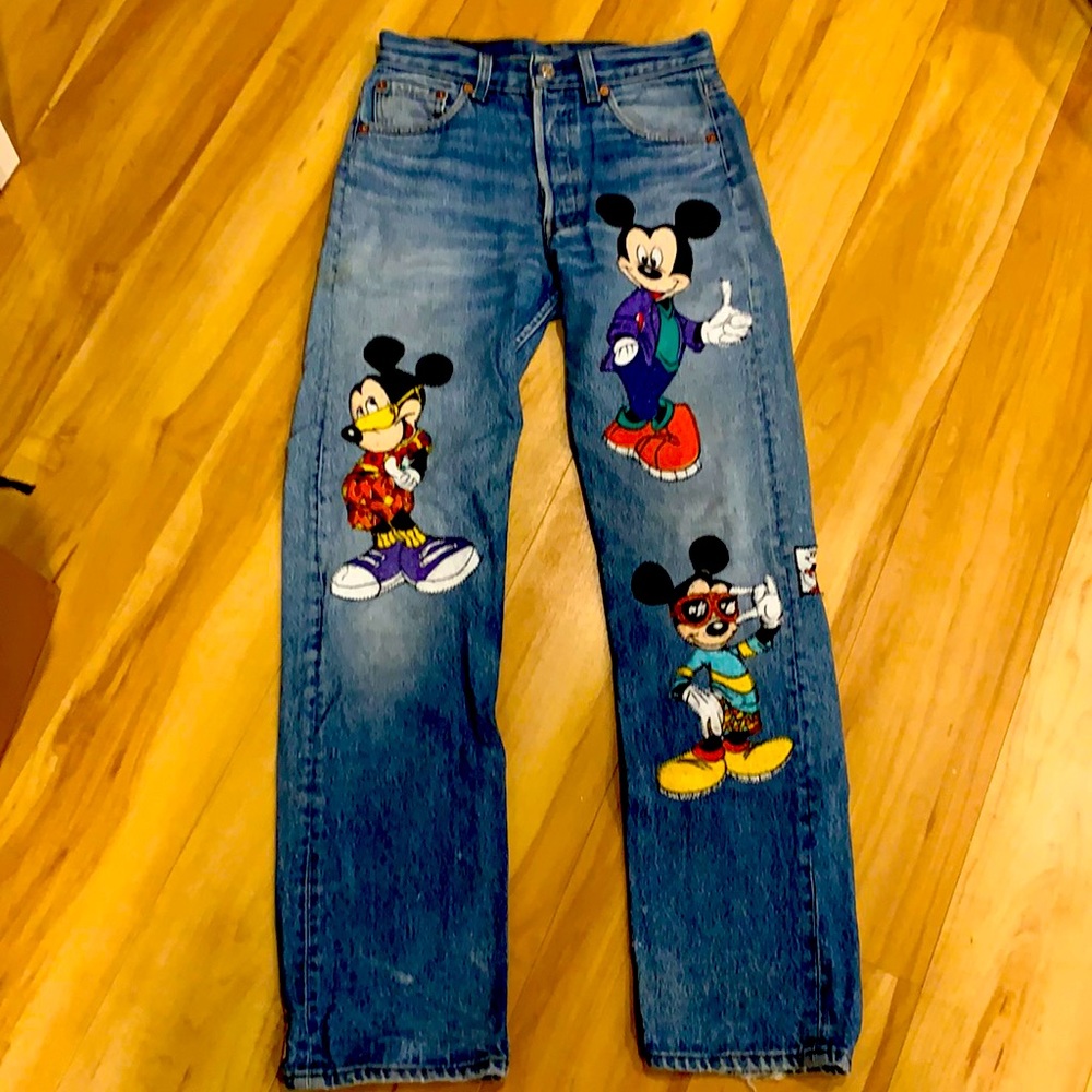 Vintage 90s Too Cute Mickey Mouse small jeans